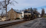 NS 6967 leading manifest freight southbound through Fisher's Ferry, PA